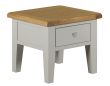 Toronto Oak and Grey Painted Lamp Table With Drawer